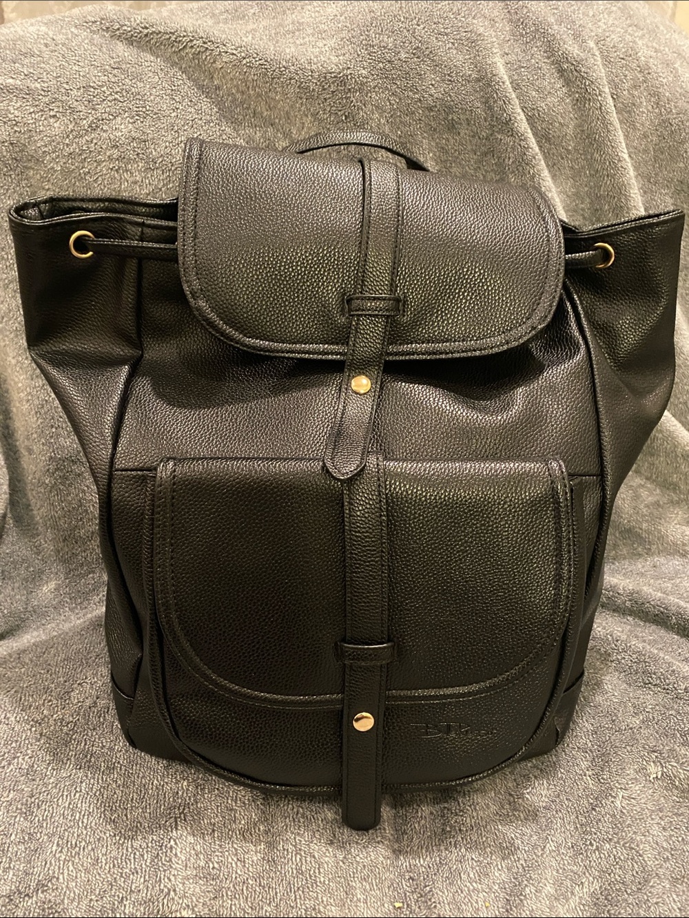 Black Leather Backpack Tote - Women Bags